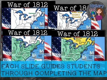 War Of 1812 Worksheet Beautiful War Of 1812 Map Activity by History Gal