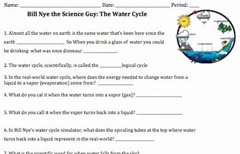 Water Cycle Worksheet Answer Key Lovely Bill Nye Water Cycle Video Worksheet by Mayberry In