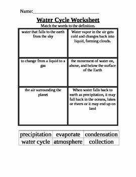 Water Cycle Worksheet Middle School Beautiful Water Cycle Worksheet by K Teach A Lot