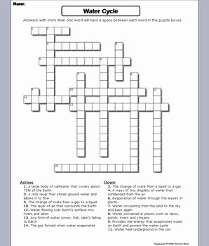 Water Cycle Worksheet Pdf Inspirational the Water Cycle Worksheet Crossword Puzzle by Science