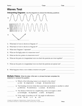 Wave Review Worksheet Answer Key Elegant Physical Science Test Waves Teachervision