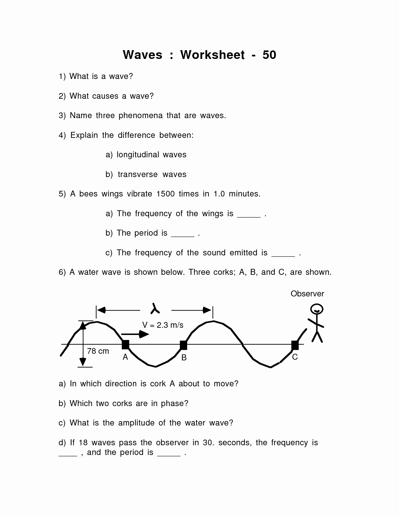 Wave Review Worksheet Answer Key Unique Physics Worksheet Category Page 1 Worksheeto