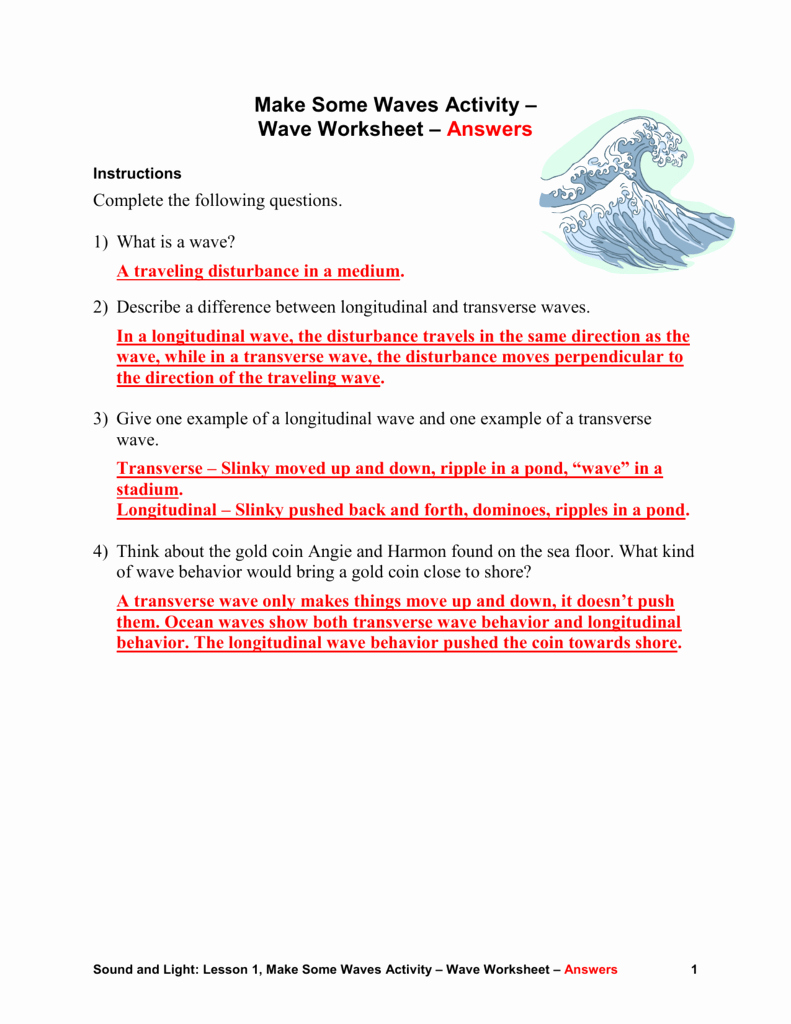 50 Wave Worksheet Answer Key