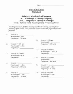 Waves Review Worksheet Answer Key Unique Waves Review Practice Worksheet