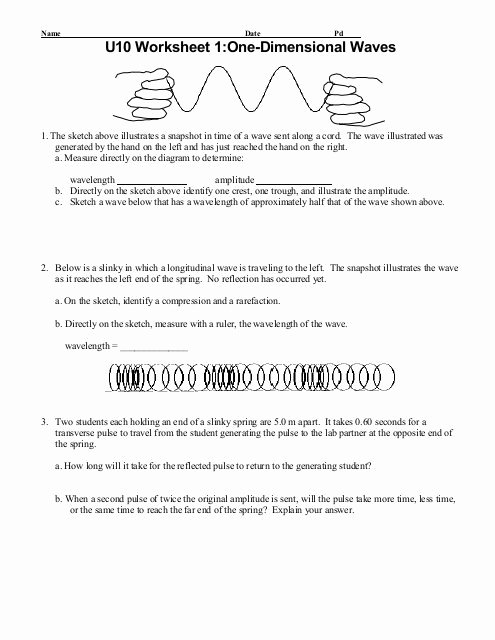 Waves Worksheet 1 Answers Best Of Wave Worksheet 1 Answers
