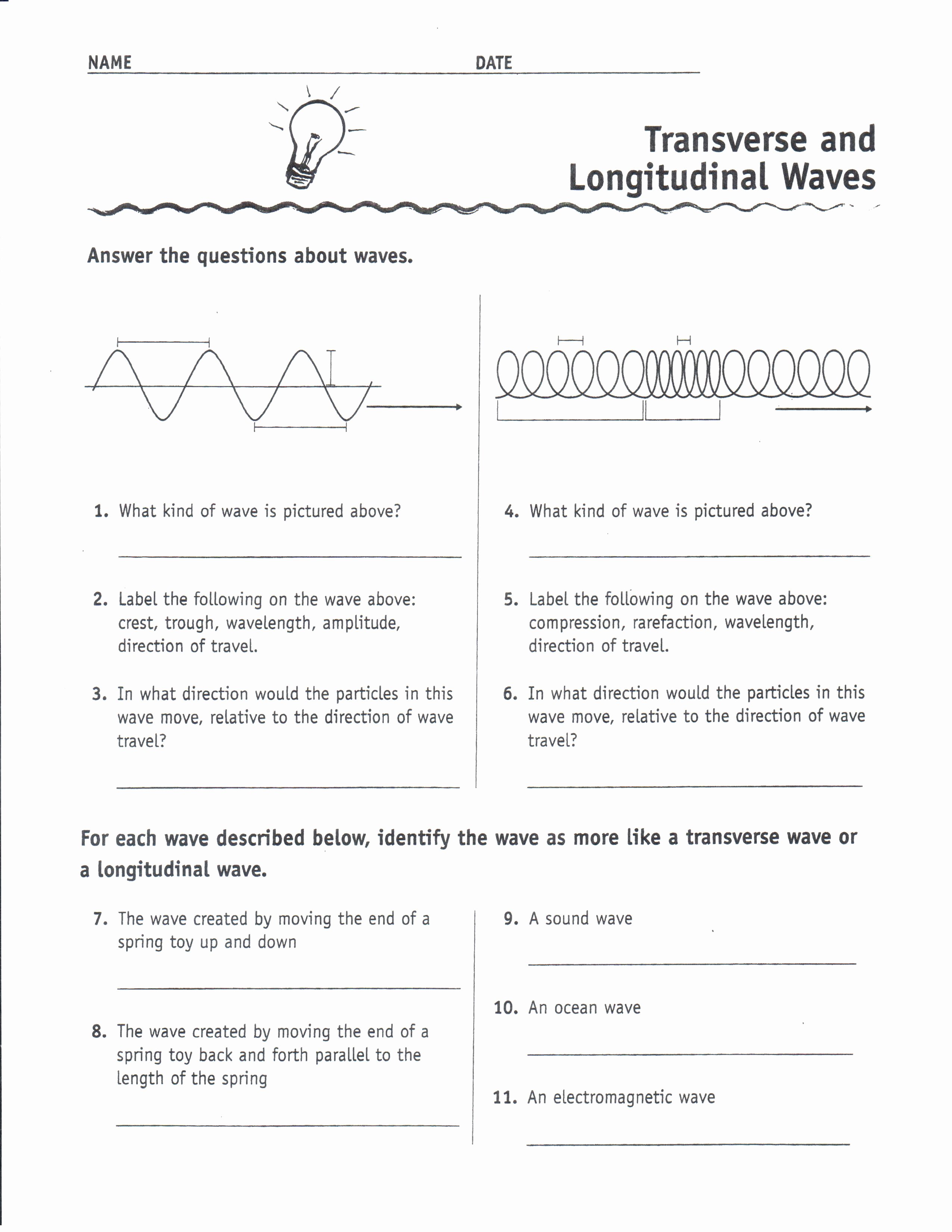 Waves Worksheet Answer Key Inspirational Physical Science March 2013
