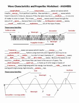 Waves Worksheet Answer Key Lovely Wave Characteristics and Properties Worksheet by Mercury