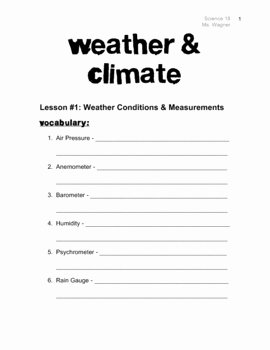 Weather Vs Climate Worksheet Best Of Weather &amp; Climate Worksheets by Ms Wagner