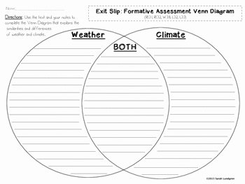 Weather Vs Climate Worksheet New Freebie Weather and Climate Venn Diagram by Mrs Sarah