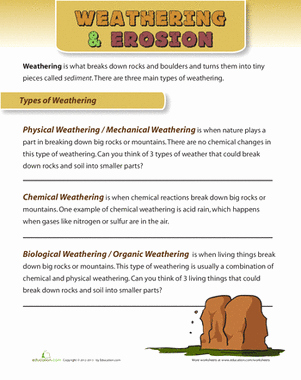 Weathering and Erosion Worksheet Lovely Weathering and Erosion Worksheets &amp; Free Printables