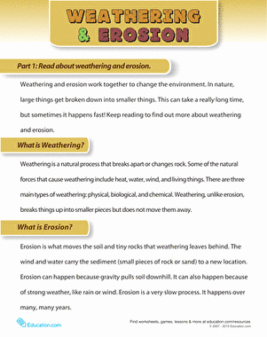 Weathering Erosion and Deposition Worksheet Elegant Deposition Weathering and Erosion Geology for Kids