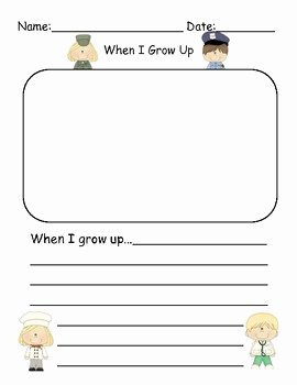 When I Grow Up Worksheet Awesome when I Grow Up Writing Template by Miss Coulombe S