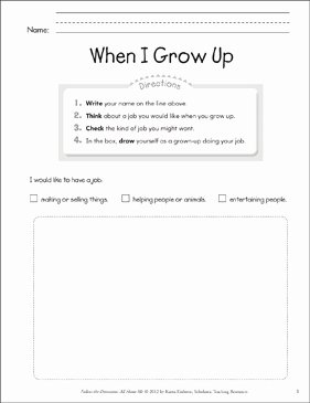 When I Grow Up Worksheet Inspirational when I Grow Up All About Me