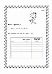 When I Grow Up Worksheet Luxury English Worksheets when I Grow Up