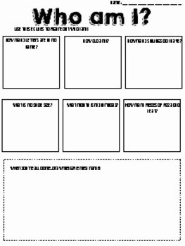 Who Am I Worksheet Unique who What Am I Fun Math Worksheets Warm Ups