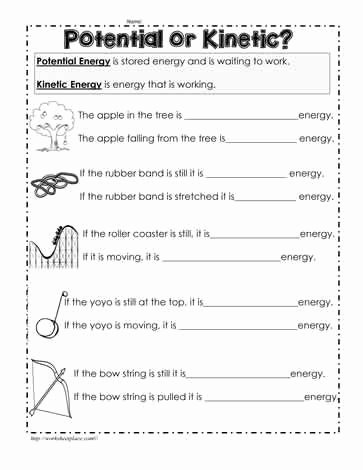Work and Energy Worksheet Lovely Potential or Kinetic Energy Worksheet Remedial