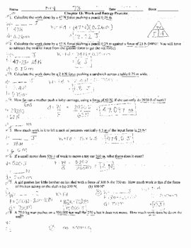 Work and Energy Worksheet Unique Work Power and Energy Practice Problems with Key by Mrs