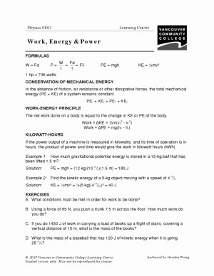 Work Energy and Power Worksheet Beautiful 14 Best Of Light and Waves Worksheet sound Wave