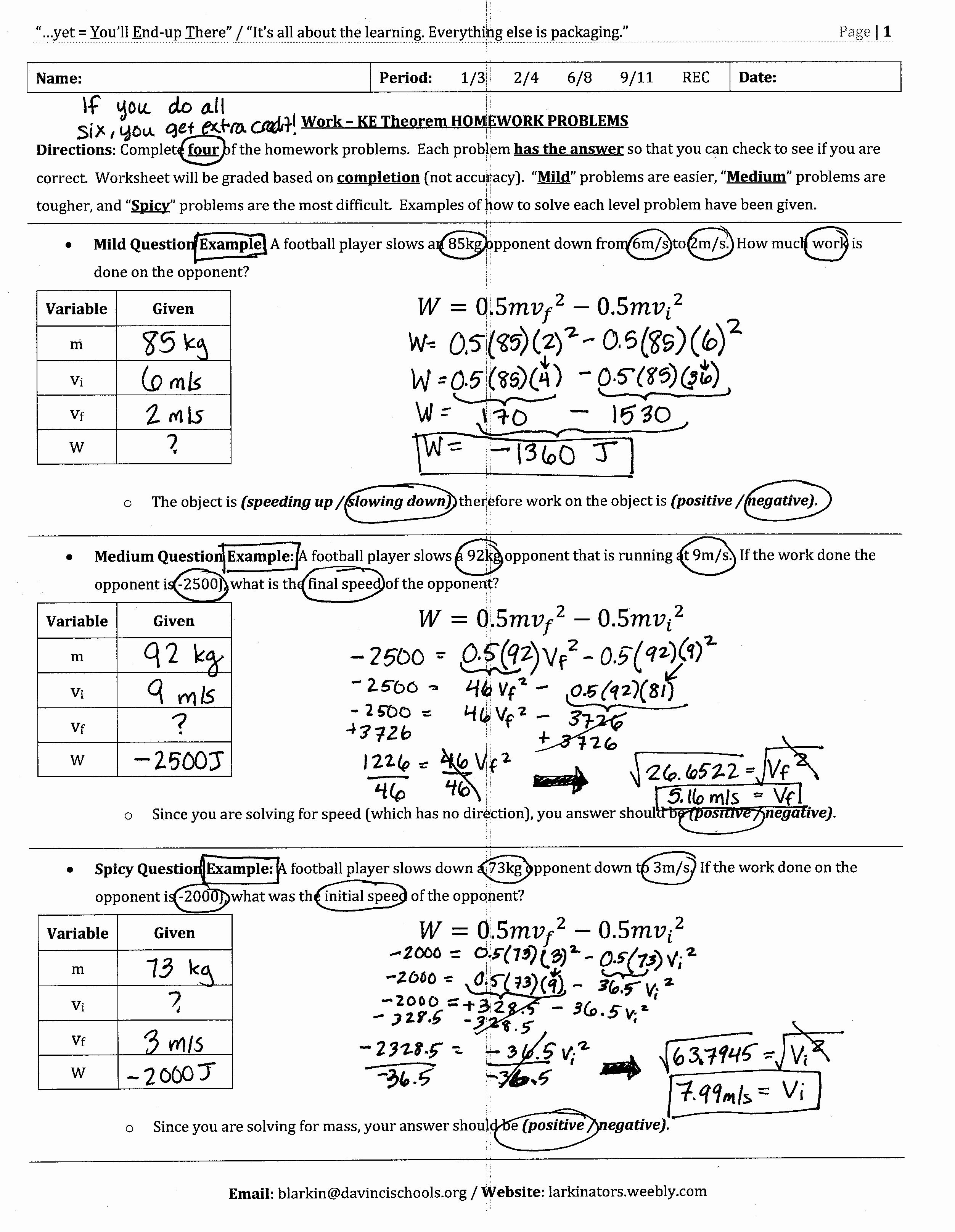50 Work Energy And Power Worksheet