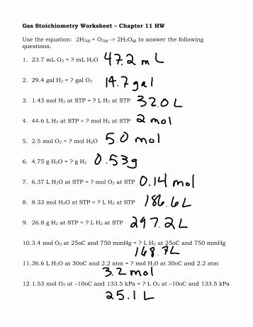 Worksheet for Basic Stoichiometry Answer Awesome Stoichiometry Worksheet 2