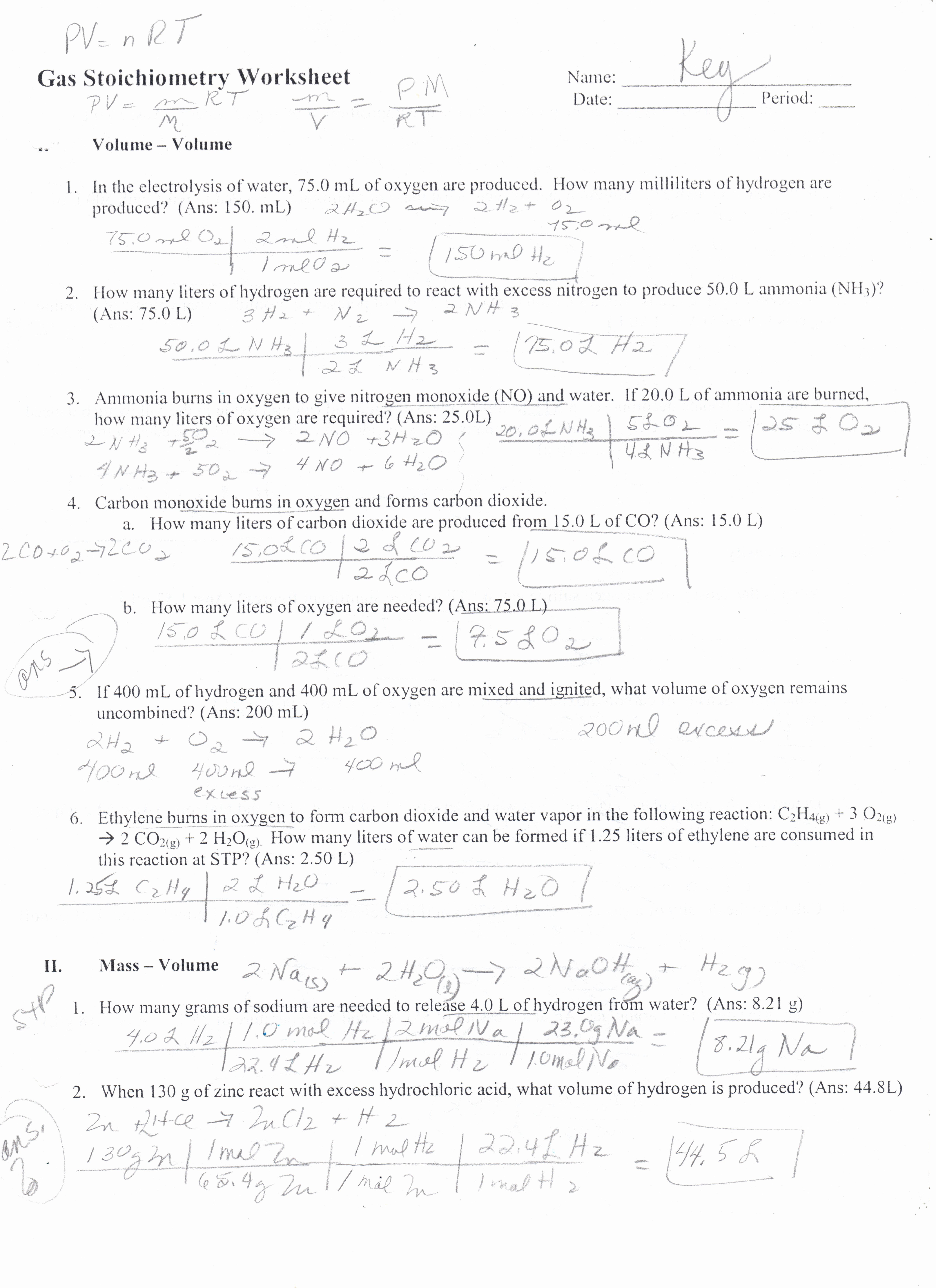 Worksheet for Basic Stoichiometry Answer Beautiful Worksheet for Basic Stoichiometry Part 2 Answers