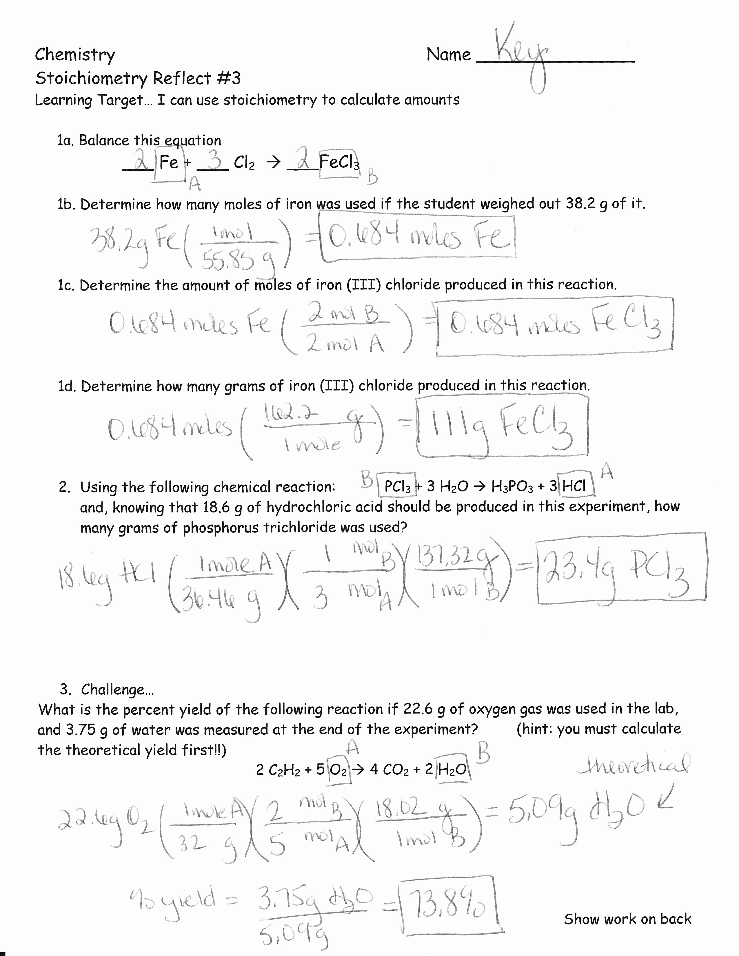 Worksheet for Basic Stoichiometry Answer Unique Announcements Stoichiometry Test Review Answer Keys