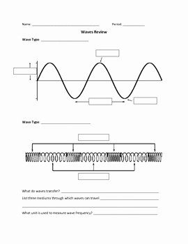 Worksheet Labeling Waves Answer Key Luxury Waves Practice Parts Of A Transverse and Longitudinal