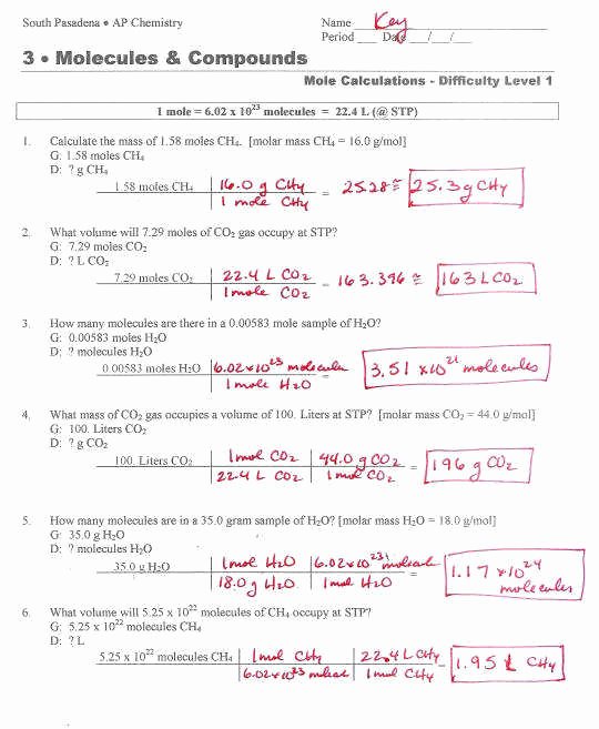 Worksheet Mole Problems Answers Inspirational Molarity Practice Worksheet Answers