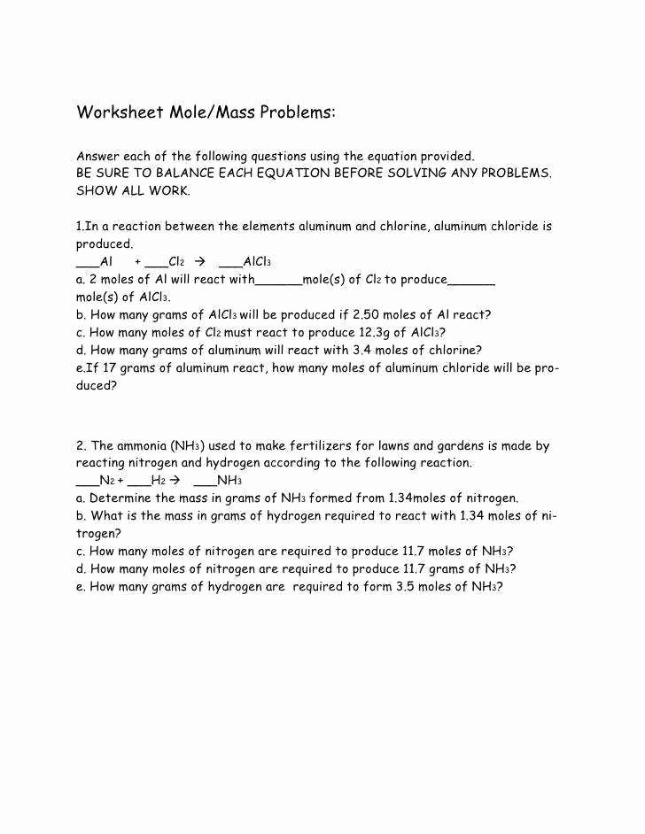 Worksheet Mole Problems Answers Inspirational Worksheet Mole Mole Problems