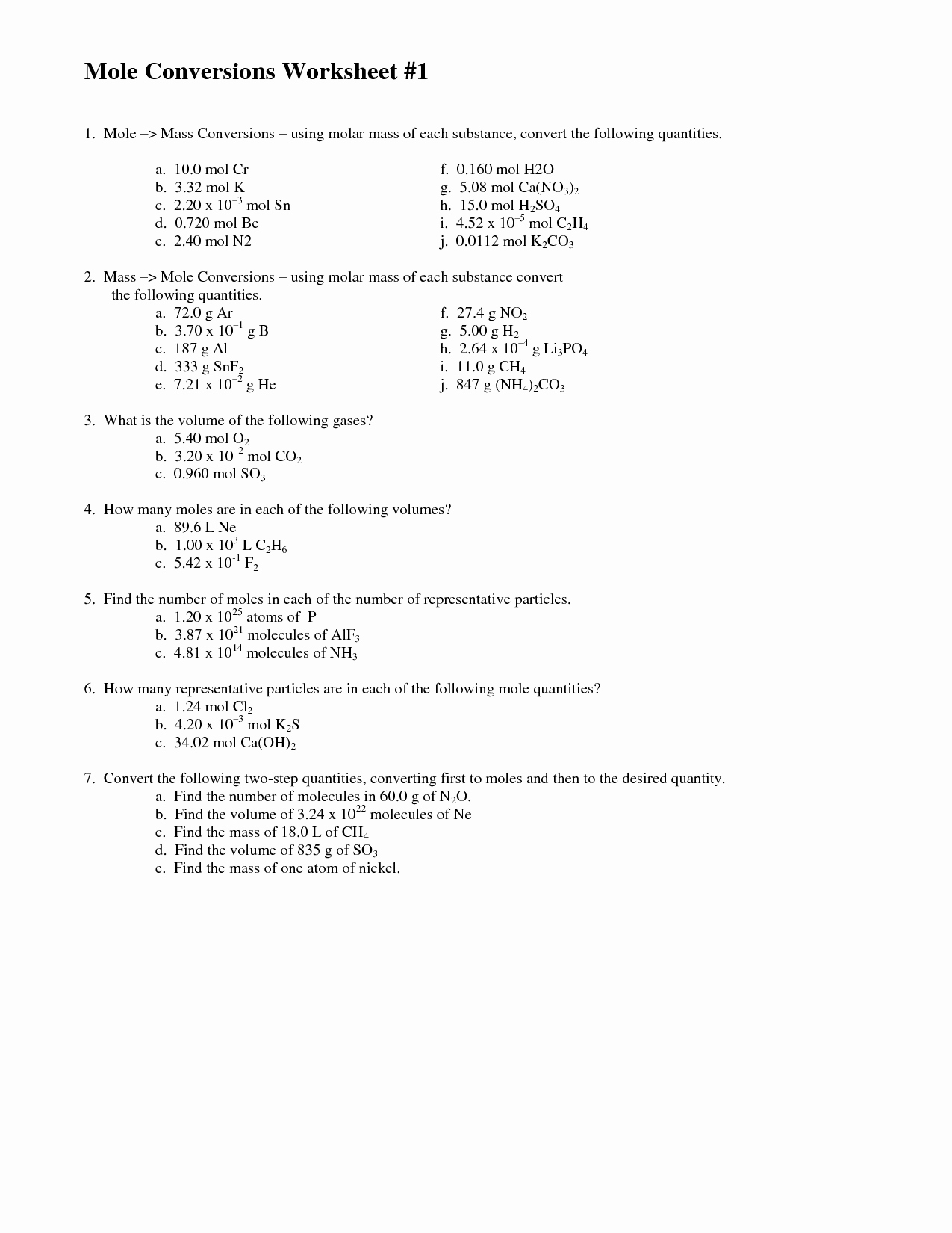 Worksheet Mole Problems Answers Luxury 13 Best Of Mole Conversion Worksheet Answer Key