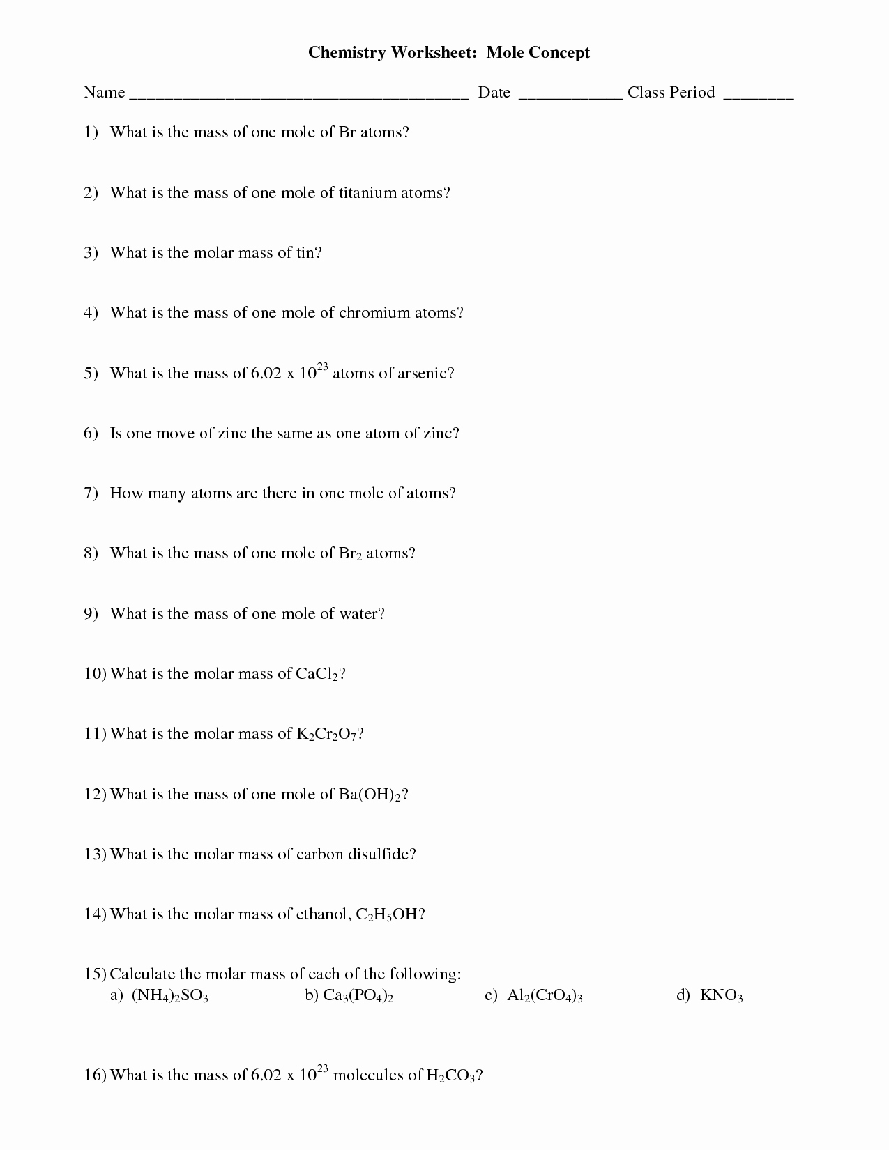 Worksheet Mole Problems Answers Luxury 18 Best Of Mole Conversion Problems Worksheet