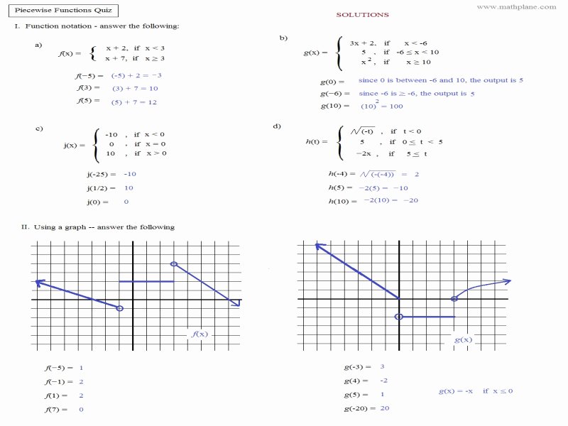 Worksheet Piecewise Functions Answer Key Best Of Worksheet Piecewise Functions Algebra 2 Answers Free