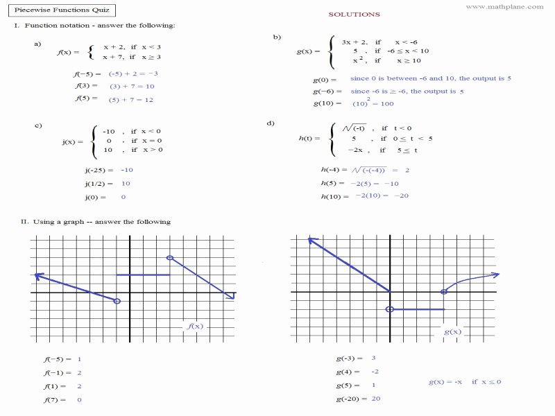 50 Worksheet Piecewise Functions Answer Key