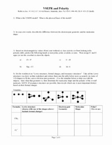 Worksheet Polarity Of Bonds Answers Best Of Vsepr and Polarity Pre K Higher Ed Worksheet