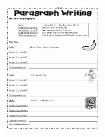 Writing A Paragraph Worksheet Awesome Worksheetplace Paragraph Writing Lesson