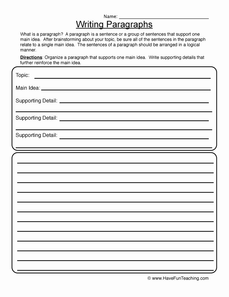 Writing A Paragraph Worksheet Best Of Fun with Education Essay
