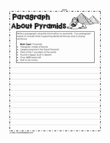 Writing A Paragraph Worksheet Luxury Paragraph On Pyramids