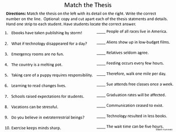 Writing A thesis Statement Worksheet Best Of Writing A thesis Statement by Beth Hammett the Educator