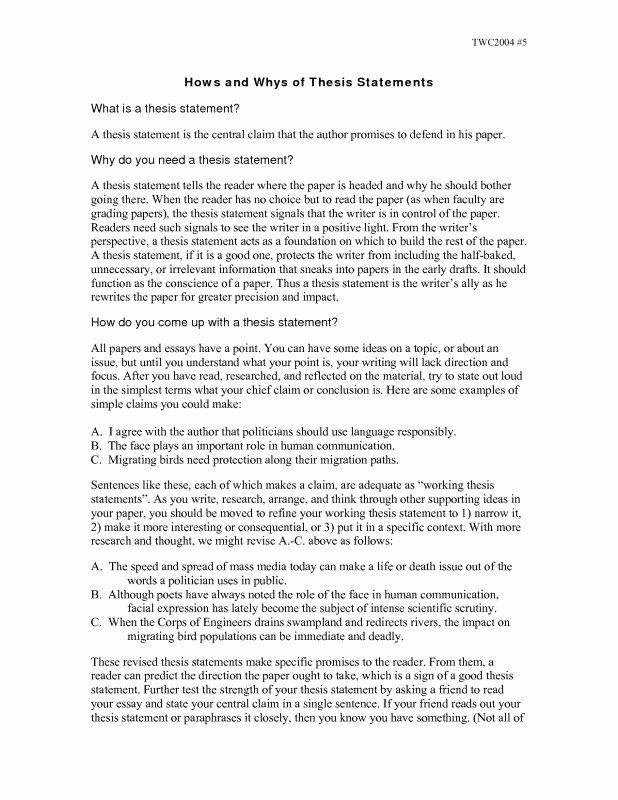 Writing A thesis Statement Worksheet Inspirational thesis Statement Worksheet