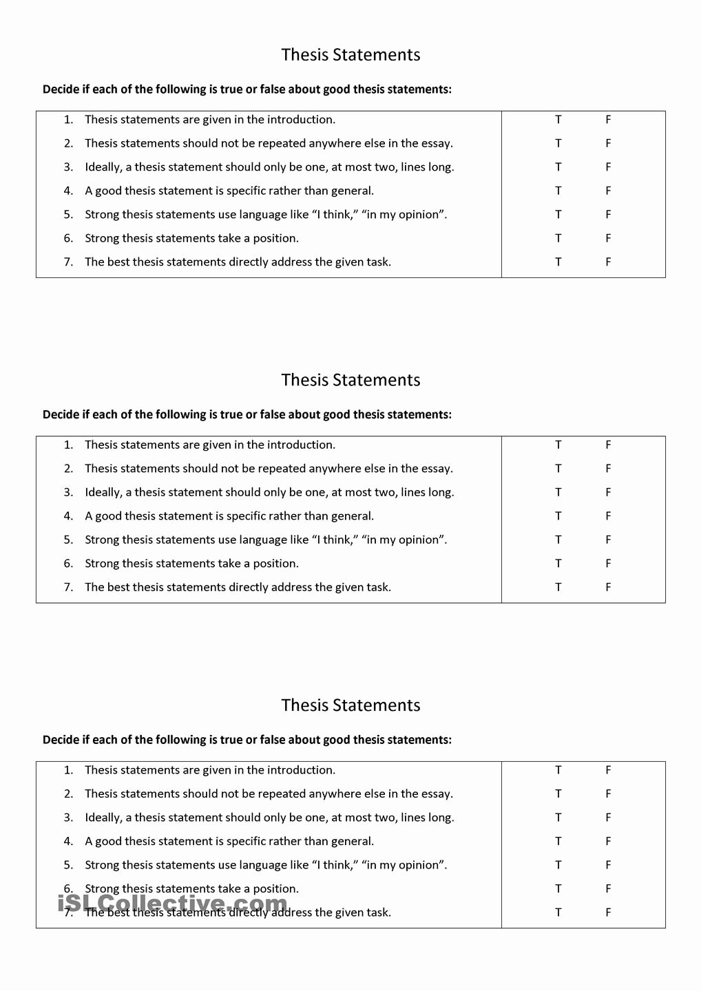 Writing A thesis Statement Worksheet Luxury Good thesis Statements … thesis