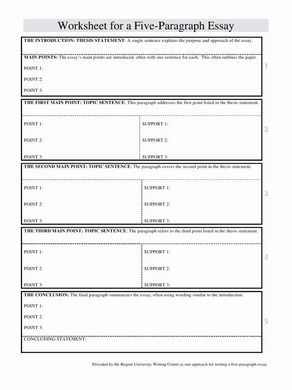 Writing A thesis Statement Worksheet New A Five Paragraph Essay Worksheetc Par Martdig A Five