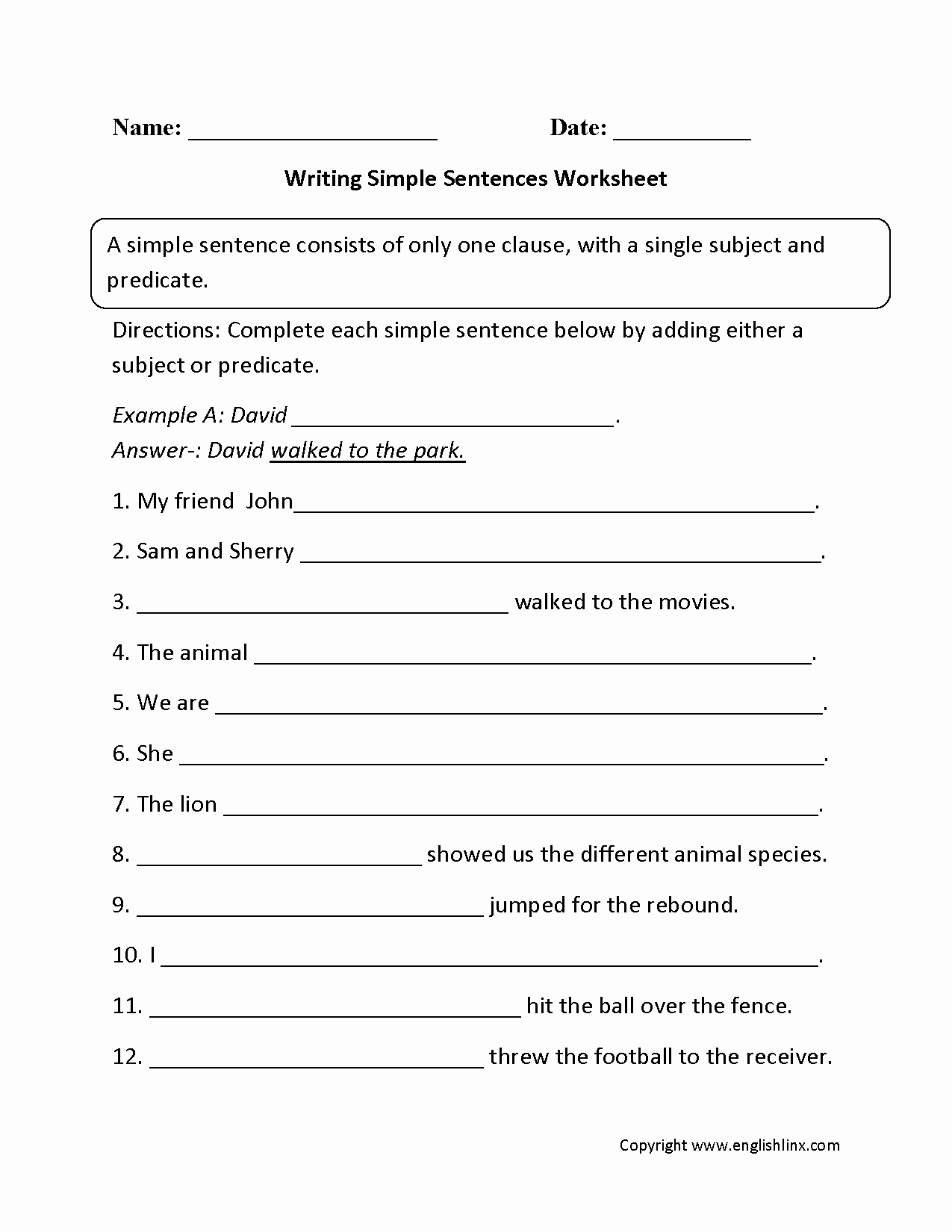 50 Writing A Topic Sentence Worksheet