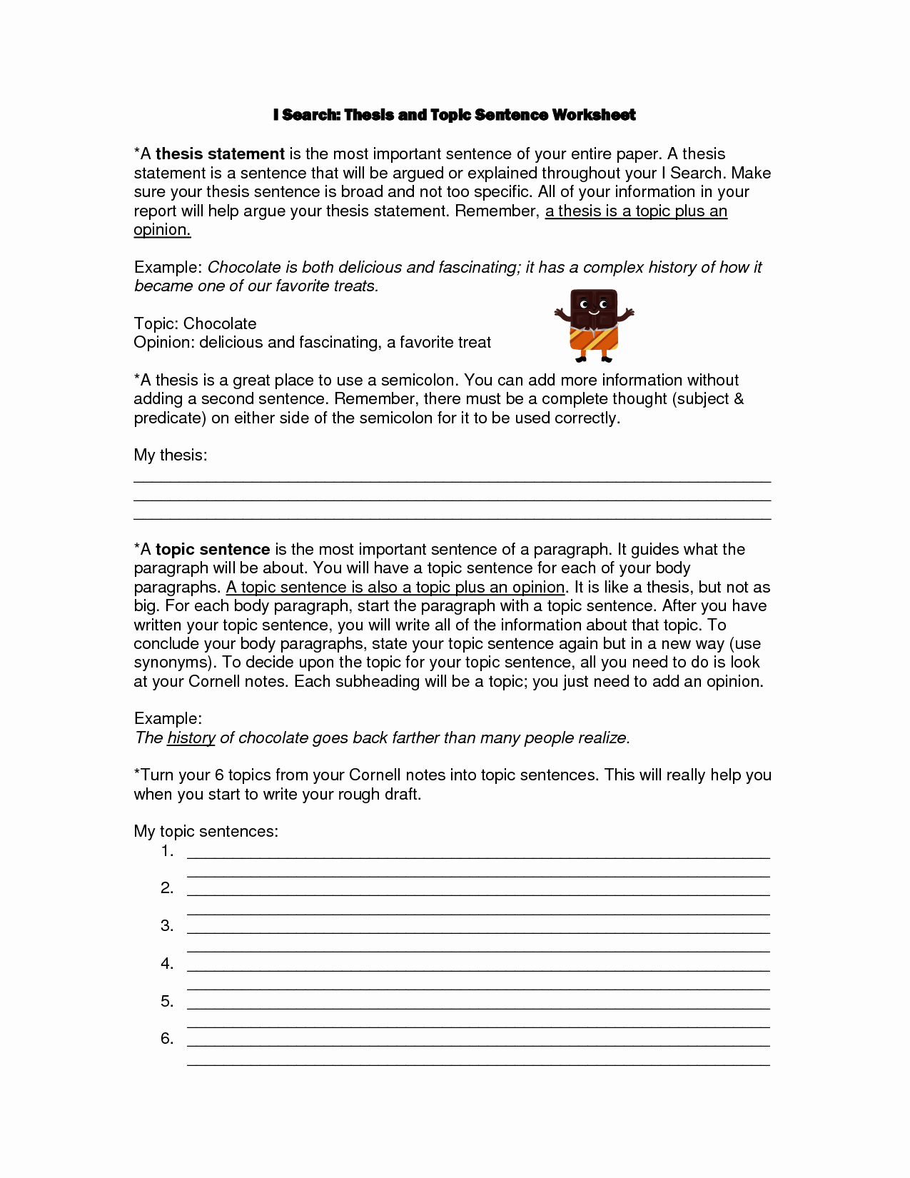 Writing A topic Sentence Worksheet Best Of 11 Best Of topic Sentence Worksheets Writing