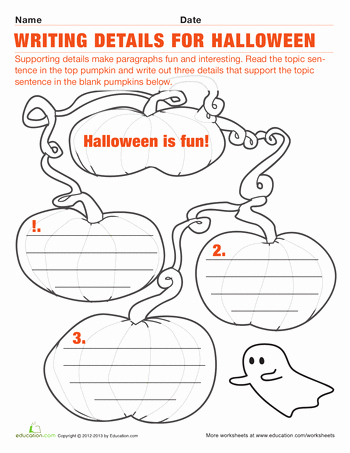 Writing A topic Sentence Worksheet Fresh Halloween Sentences Halloween
