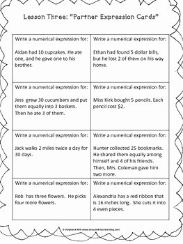 Writing and Evaluating Expressions Worksheet Beautiful Mon Core 5th Grade Math Writing &amp; Evaluating Numerical