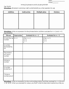 Writing and Evaluating Expressions Worksheet New Simplifying and Distributing Puzzle Middle School