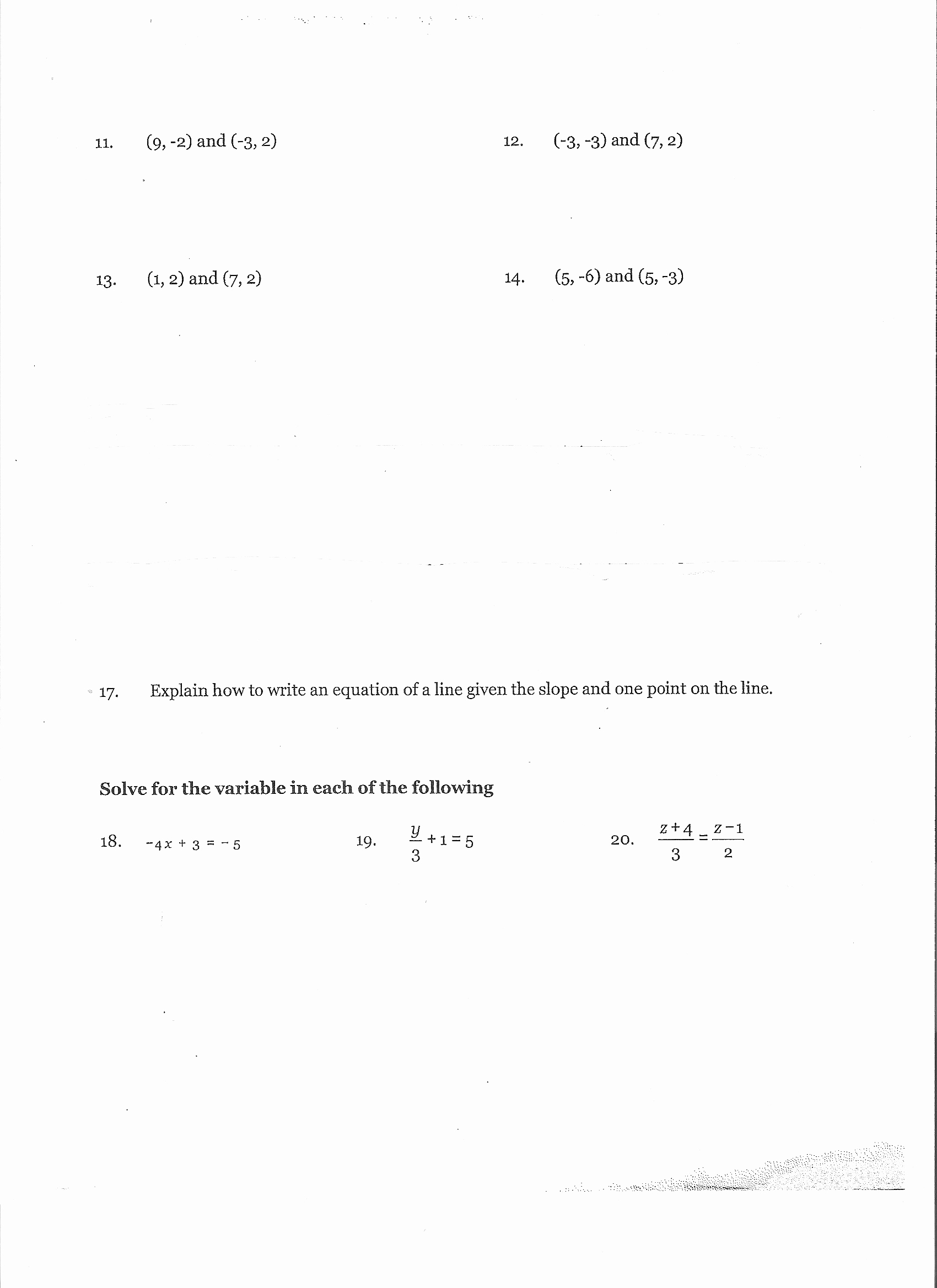 equations of parallel and perpendicular lines worksheet