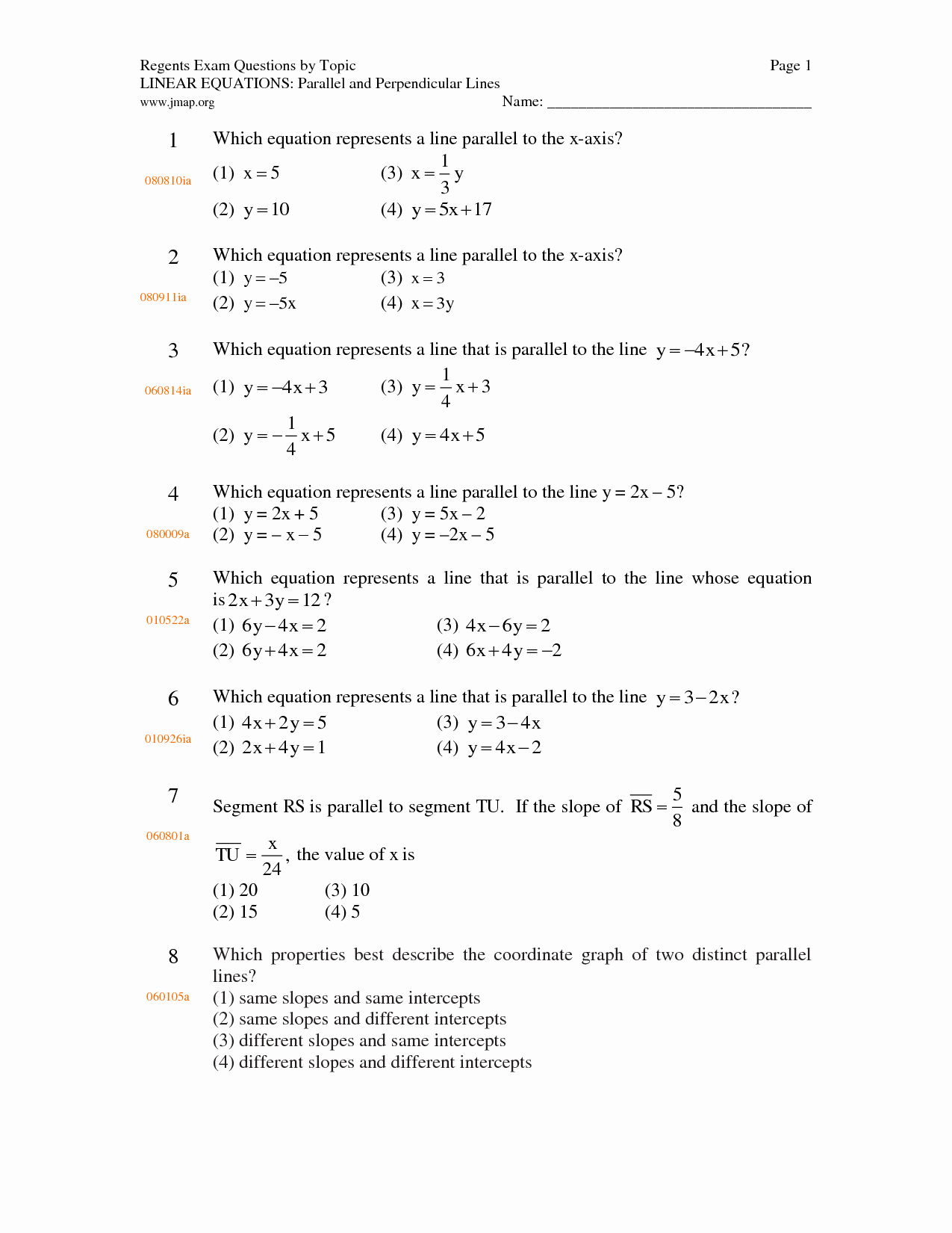 Writing Equations Of Lines Worksheet New Equations Parallel and Perpendicular Lines Worksheet