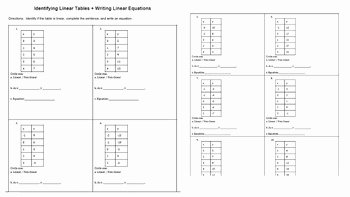 Writing Equations Of Lines Worksheet New Identify Linear Equations and Writing Linear Equations