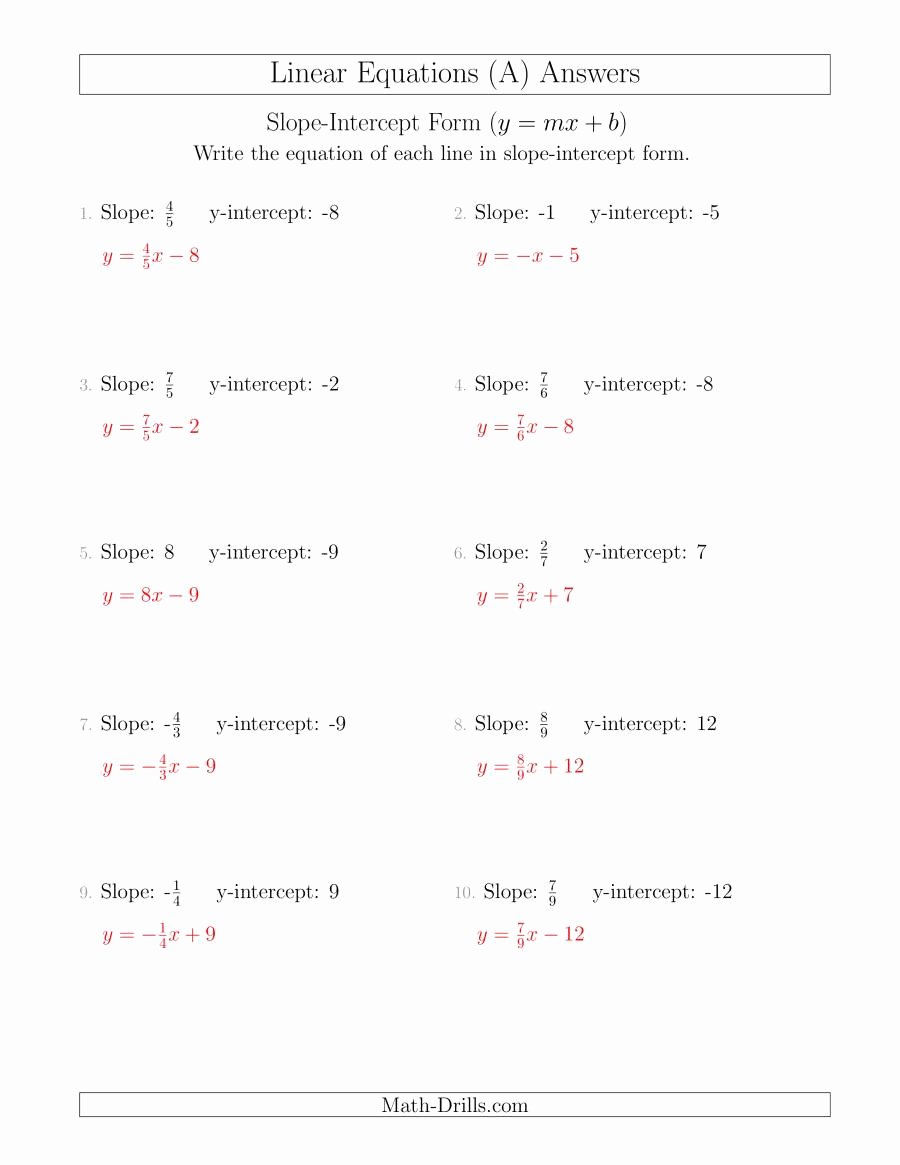 50 Writing Equations Of Lines Worksheet